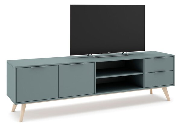 Szarozielona szafka pod TV 180x53x40 cm Pisco – Marckeric