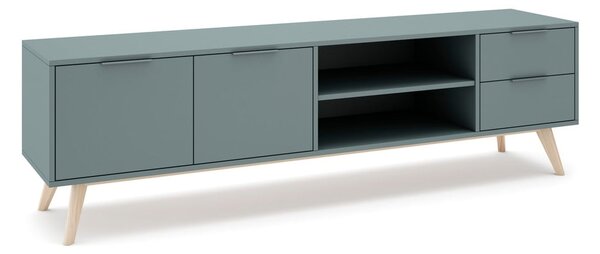 Szarozielona szafka pod TV 180x53x40 cm Pisco – Marckeric