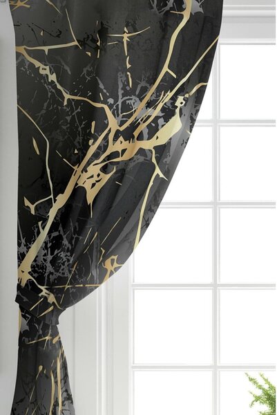 Czarno-złote zasłony zestaw 2 szt. 140x260 cm – Mila Home