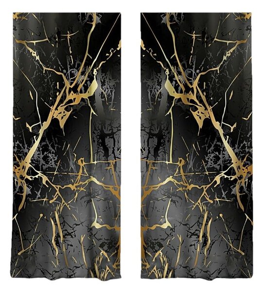 Czarno-złote zasłony zestaw 2 szt. 140x260 cm – Mila Home