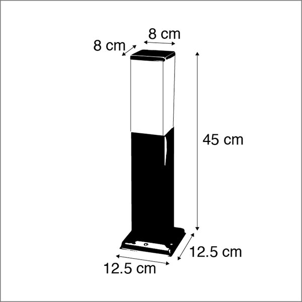 Zewnetrzna Inteligentna lampa zewnętrzna 45 cm stal z Wifi P45 - Malios Oswietlenie zewnetrzne