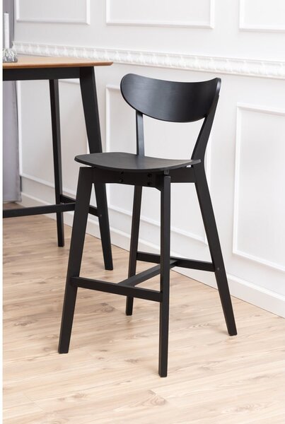Czarne hokery z drewna kauczukowego zestaw 2 szt. 105 cm Roxby – Actona