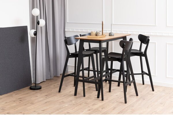 Czarne hokery z drewna kauczukowego zestaw 2 szt. 105 cm Roxby – Actona