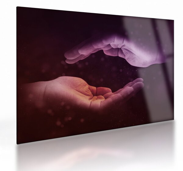 Obraz na szkle dłoni (70x50 cm)