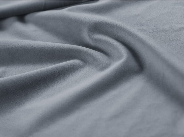 Jasnoniebieskie tapicerowane łóżko dwuosobowe ze schowkiem i stelażem 160x200 cm Casey – Mazzini Beds