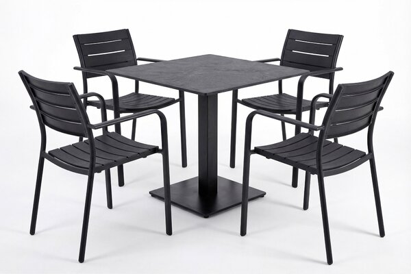 Komplet mebli ogrodowych na taras RIVIO/VENA 80 + MILO Black – Bjørkka