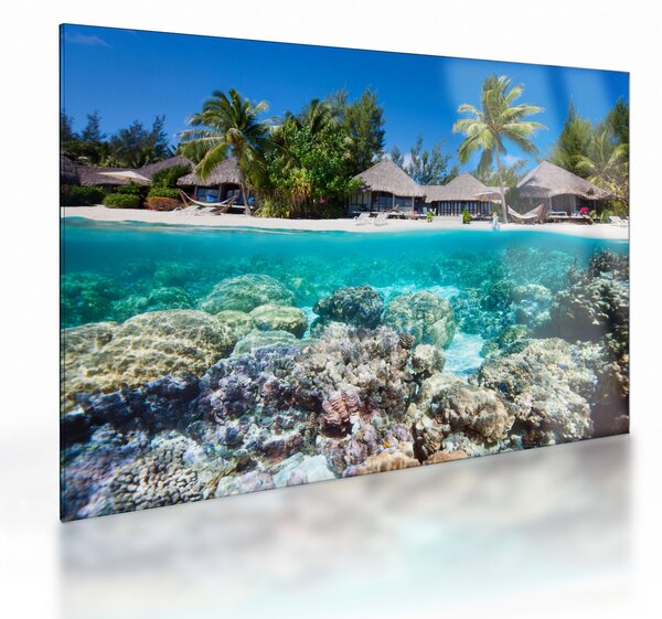 Obraz na szkle plaży na tropikalnej wyspie (70x50 cm)