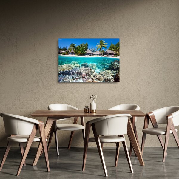 Obraz na szkle plaży na tropikalnej wyspie (70x50 cm)