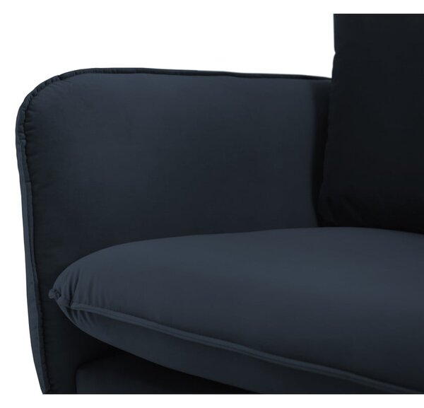 Ciemnoniebieska aksamitna sofa 200 cm Vienna – Cosmopolitan Design