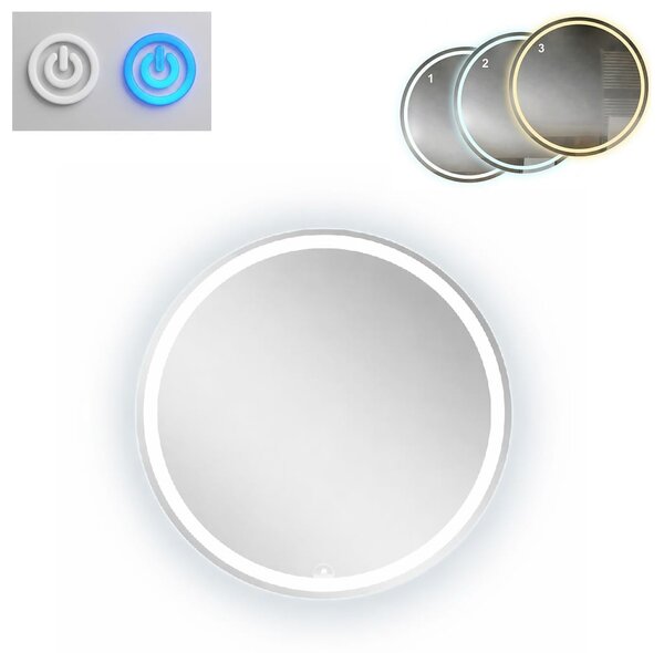 Lustro okrągłe 70 cm, podświetlane LED I ArtDHome
