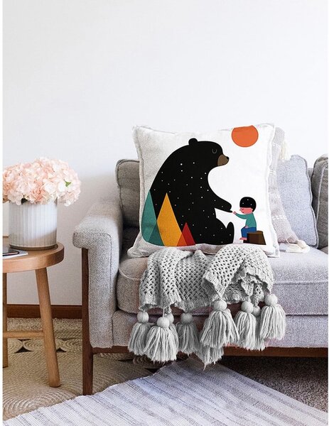 Poszewka na poduszkę z domieszką bawełny Minimalist Cushion Covers Bear, 55x55 cm