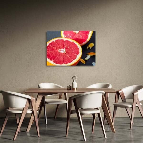 Obraz na szkle pokrojonych grejpfrutów (70x50 cm)