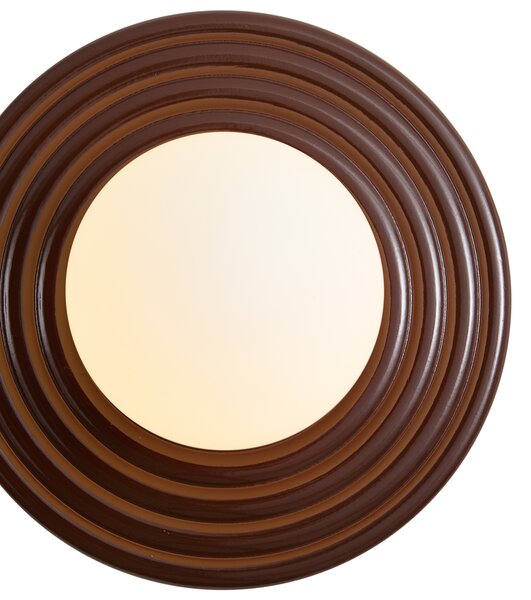 Retro Lampa Ścienna Brązowa z Opalowym Kloszem Okrągłym 20cm IP44 - Lila