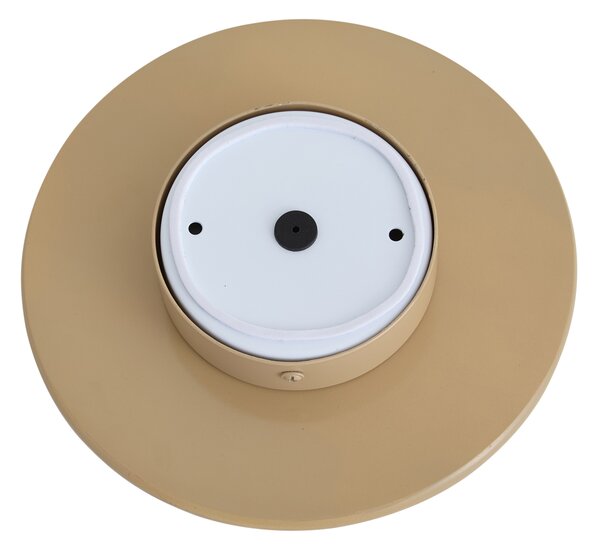 Lampa ścienna retro taupe z okrągłym kloszem opalowym 20cm IP44 - Lila