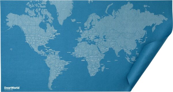 Dekoracja ścienna Dear World mapa świata niebieskie z nazwami państw