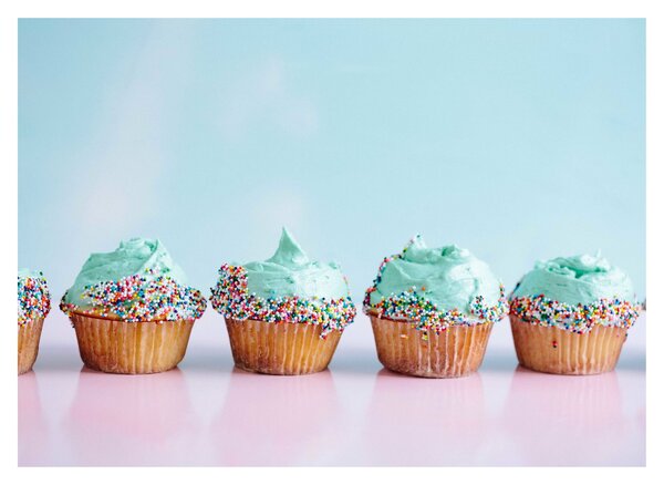 Obraz na szkle cupcakes (70x50 cm)