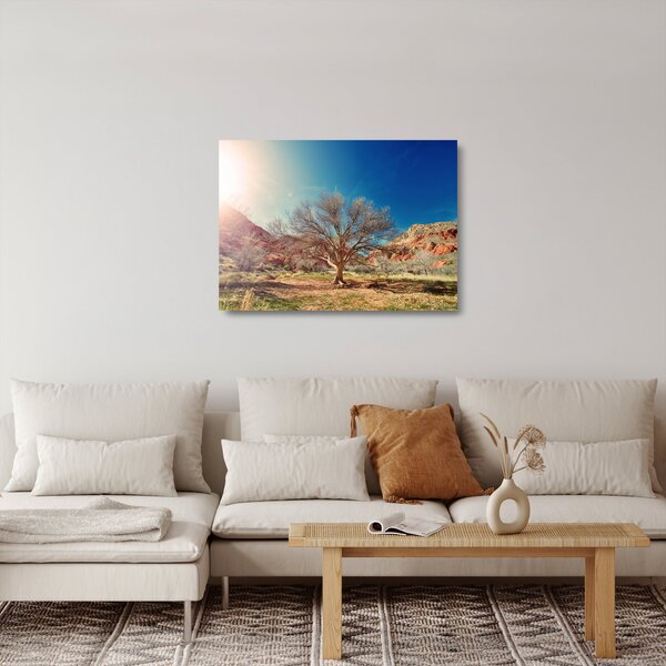 Obraz na szkle drzewa na pustyni (70x50 cm)