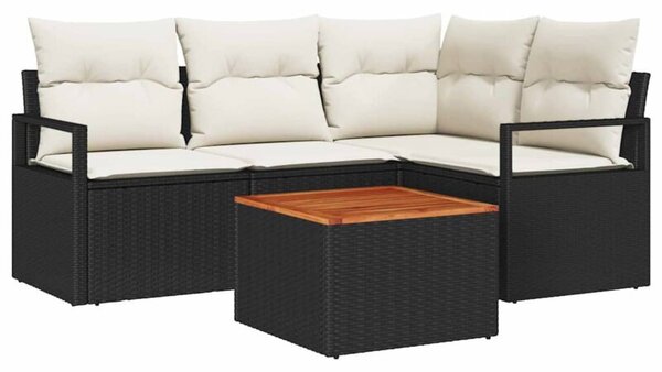 Zestaw Mebli Ogrodowych Komplet Wypoczynkowy Narożny 5-Częściowy Rattan Na Taras Balkon Ogród