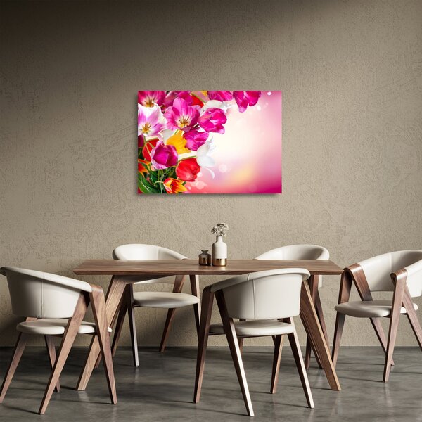 Obraz na szkle tulipanów (70x50 cm)