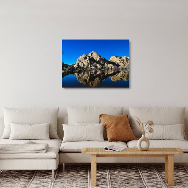 Obraz na szkle odbicia skał (70x50 cm)