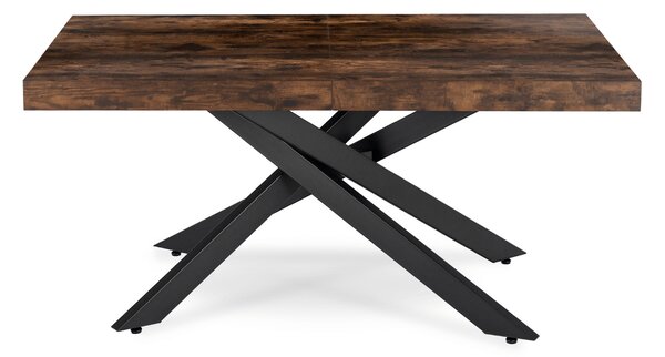 Stół Prostokątny Rozkładany HAMPTON 160-240 cm Dąb Rustykalny/Czarny do Jadalni Nowoczesny Loft