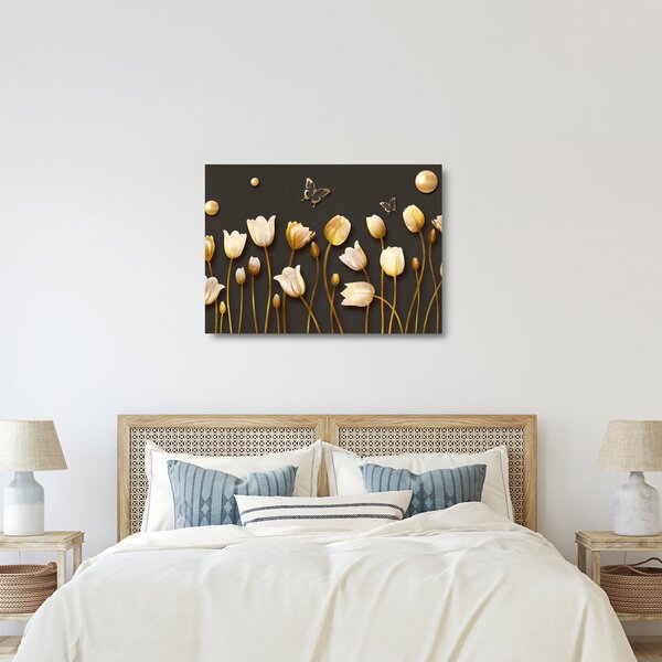 Obraz na szkle - Tulipany - abstrakcja (70x50 cm)