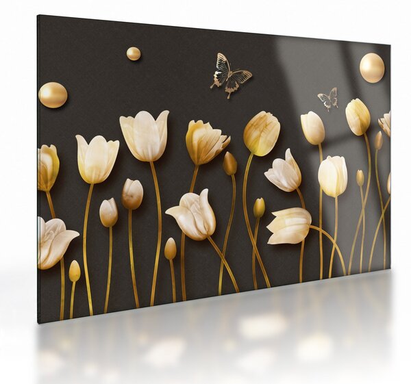 Obraz na szkle - Tulipany - abstrakcja (70x50 cm)