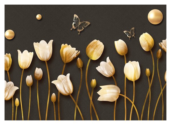 Obraz na szkle - Tulipany - abstrakcja (70x50 cm)