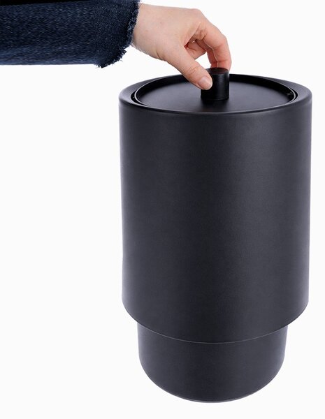 Czarny plastikowy kosz na śmieci 6 l – Orion