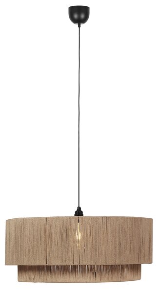 Lampa wisząca Japandi czarna z brązowym sznurem 60 cm - Smilla