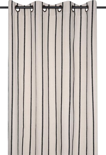 Bawełniana zasłona na przelotkach TROP czarne paski, 135 x 260 cm
