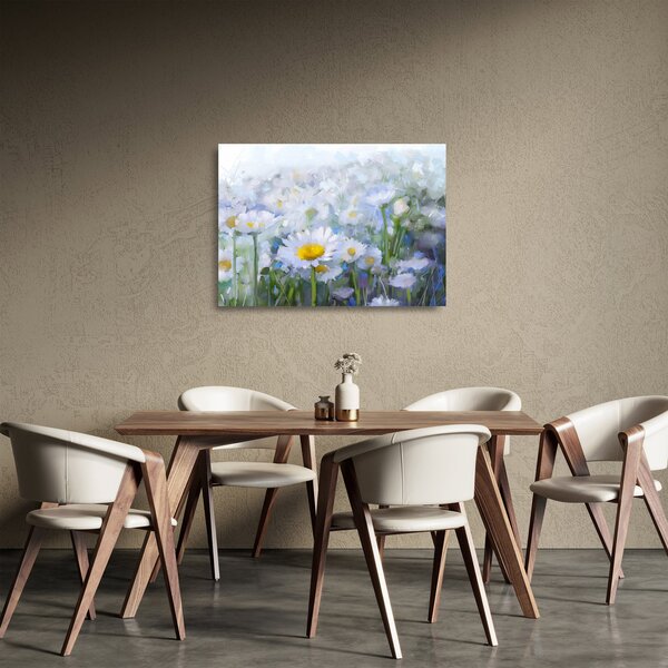 Obraz na szkle - W stokrotkach (70x50 cm)
