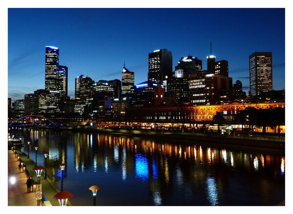 Obraz na szkle nocy w Melbourne (70x50 cm)