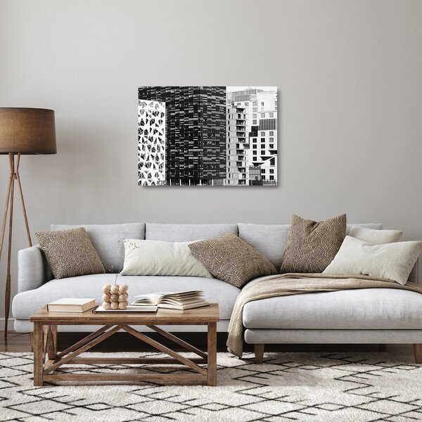 Obraz na szkle architektury czarno-białej (70x50 cm)