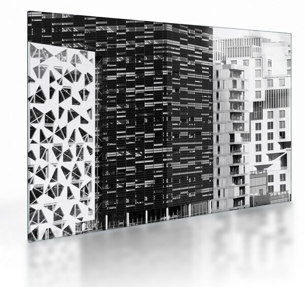 Obraz na szkle architektury czarno-białej (70x50 cm)