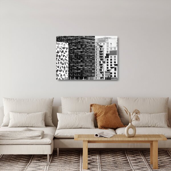 Obraz na szkle architektury czarno-białej (70x50 cm)