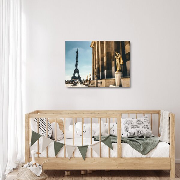 Obraz na szkle z placu Trocadero, Paryż (70x50 cm)