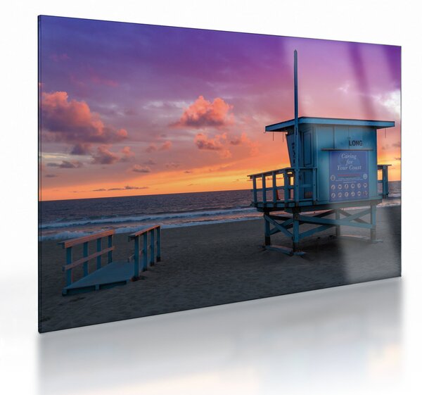 Obraz na szkle z plaży Santa Monica (70x50 cm)