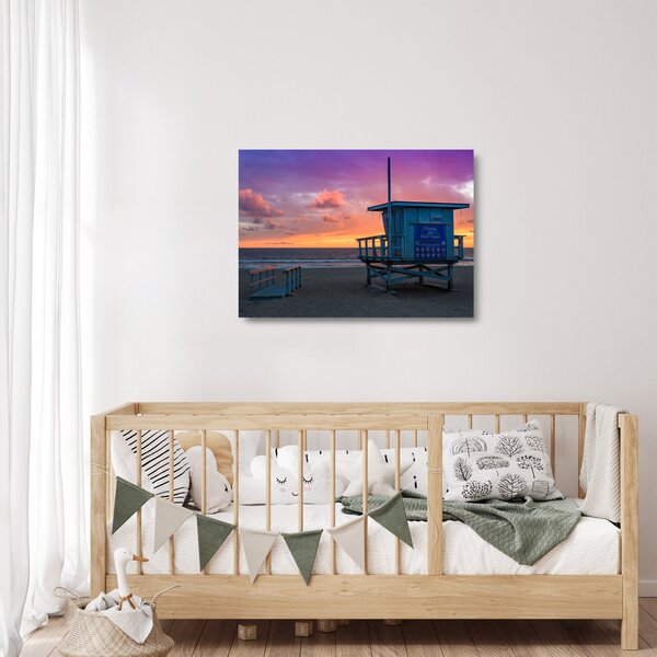 Obraz na szkle z plaży Santa Monica (70x50 cm)