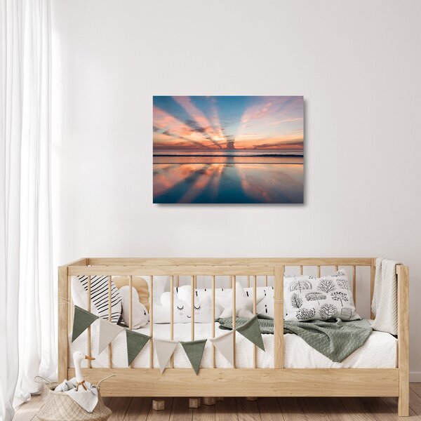 Obraz na szkle promieni słonecznych nad plażą Dayton (70x50 cm)