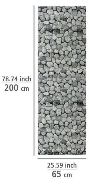 Szary plastikowy dywanik łazienkowy 65x200 cm Sassi – Wenko