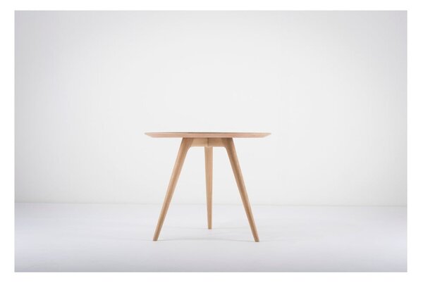 Dębowy stolik z czarnym blatem Gazzda Arp, ⌀ 45 cm