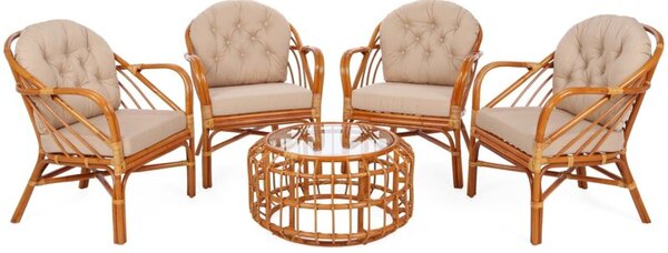 Zestaw mebli ogrodowych HOME & GARDEN Panama 760514 Brązowo-pomarańczowy