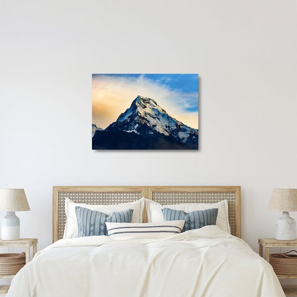 Obraz na szkle ośnieżonych gór, Nepal (70x50 cm)