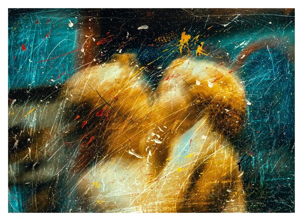 Obraz na szkle - Całujące się anioły (70x50 cm)