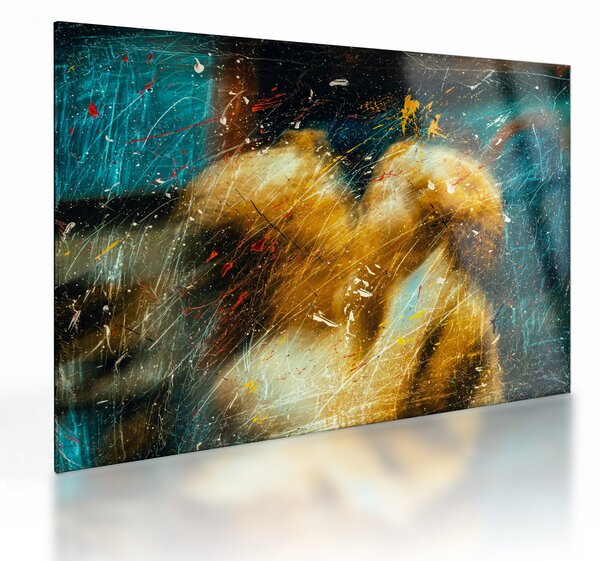 Obraz na szkle - Całujące się anioły (70x50 cm)