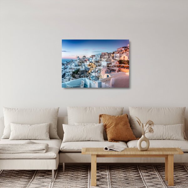 Obraz na szkle - Zmierzch na Santorini (70x50 cm)