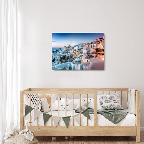 Obraz na szkle - Zmierzch na Santorini (70x50 cm)