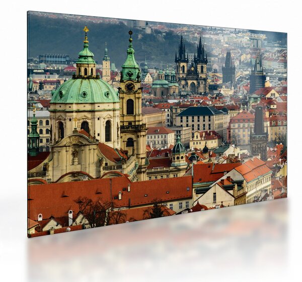 Obraz na szkle - Panorama Pragi (70x50 cm)