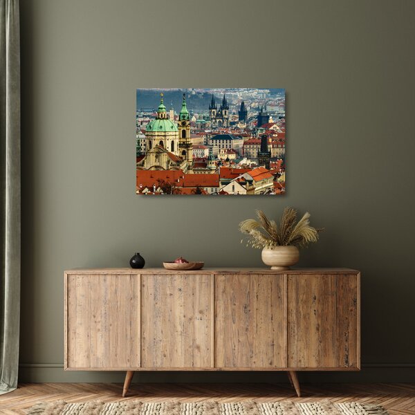 Obraz na szkle - Panorama Pragi (70x50 cm)